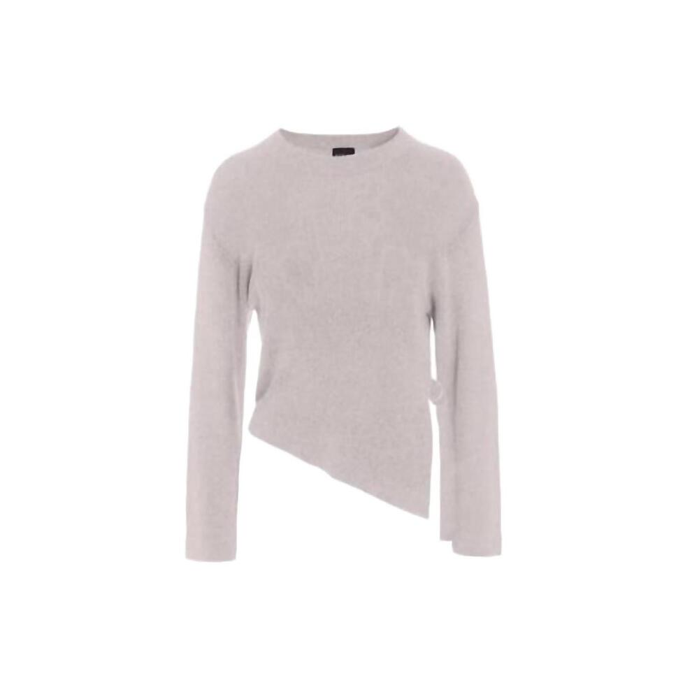 NEW BITTE KAI RAND heather knit asymmetrical blouse in ash pink